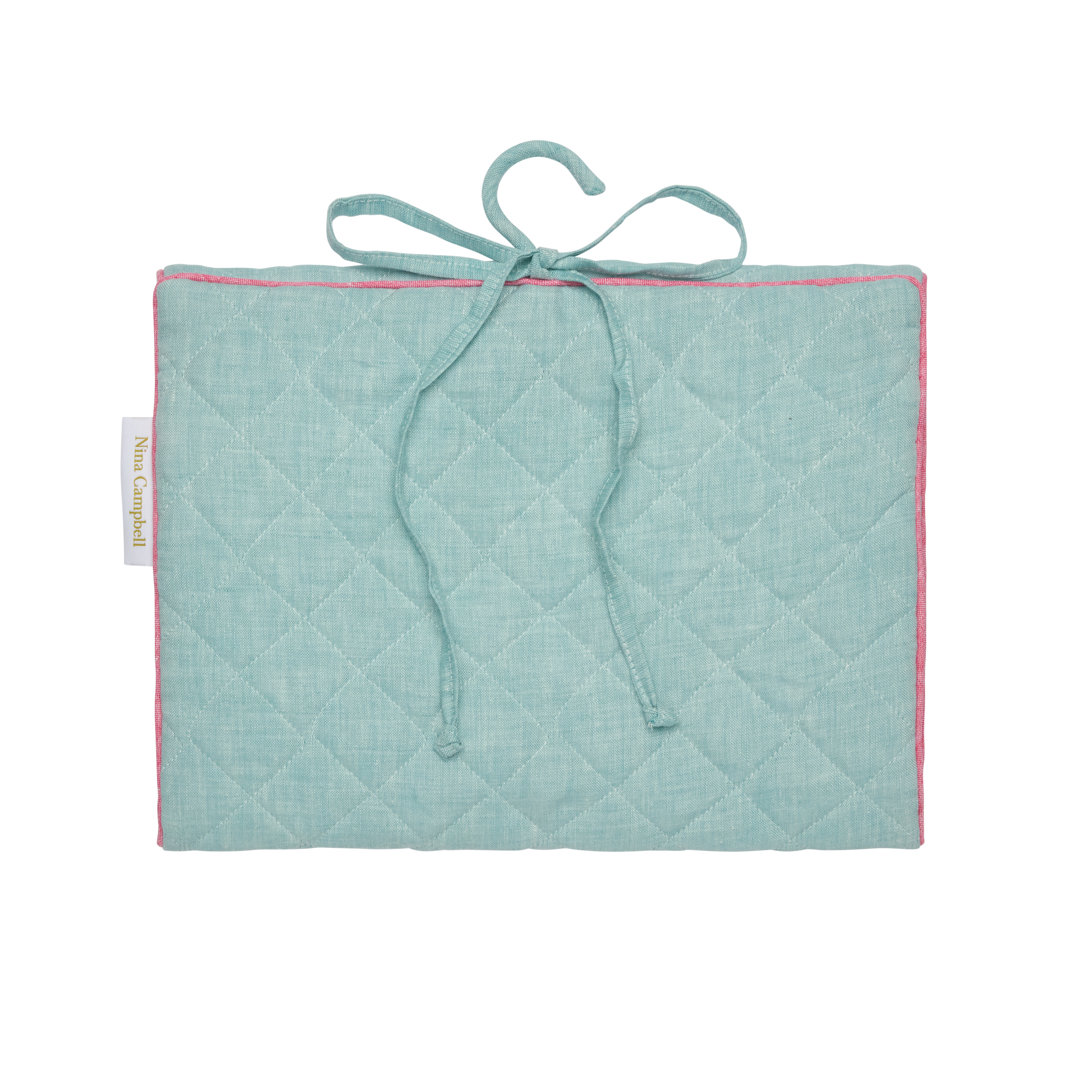 Hanging Bag Linen Aqua/ Pink