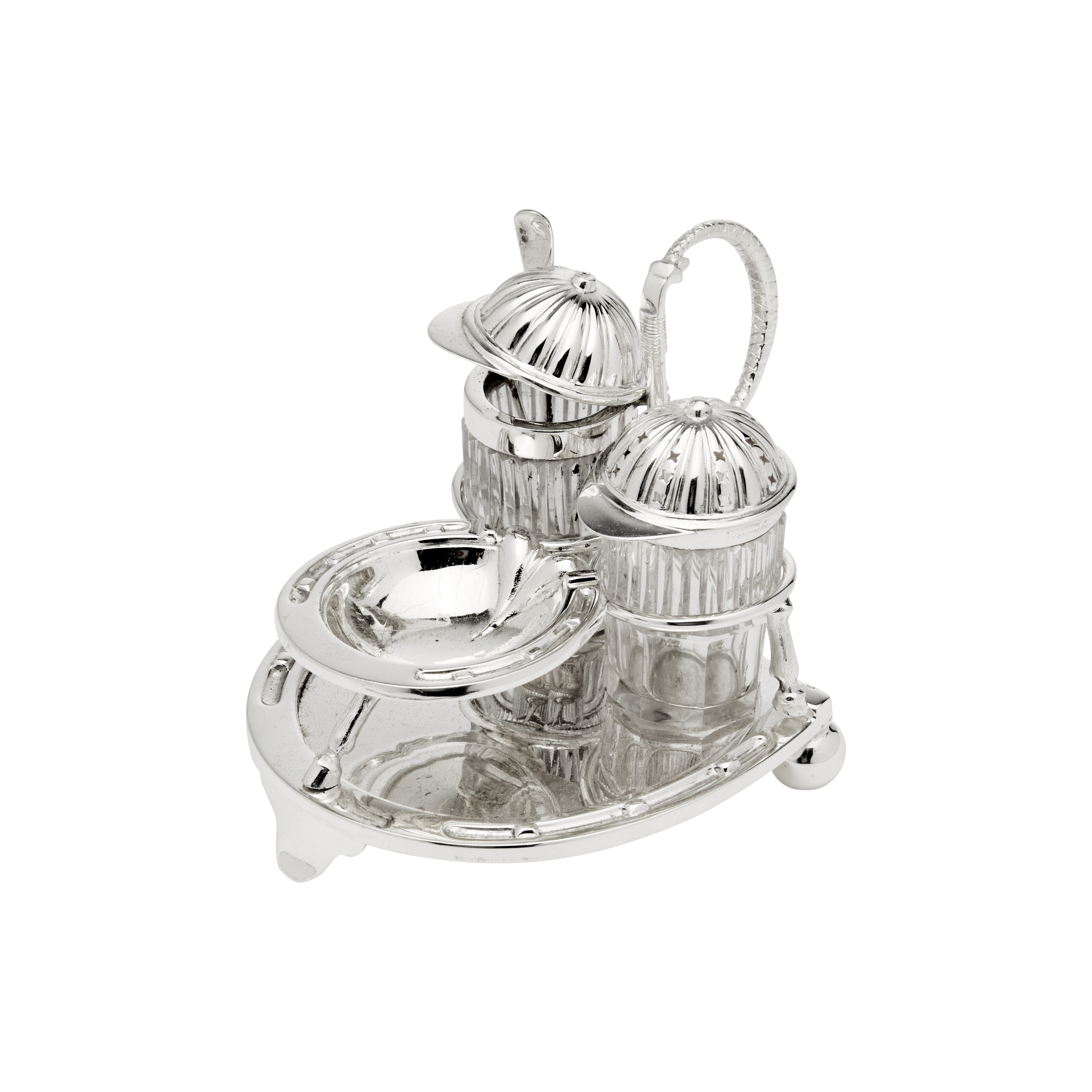 Antique Horseshoe Cruet Silver Plated