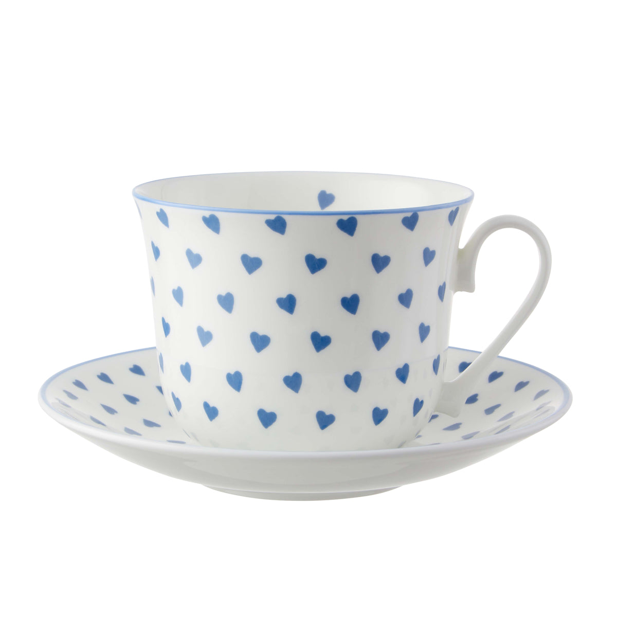 Nina Campbell Chatsworth Breakfast Cup & Saucer - Blue Heart