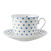 Chatsworth Breakfast Cup & Saucer Blue Heart