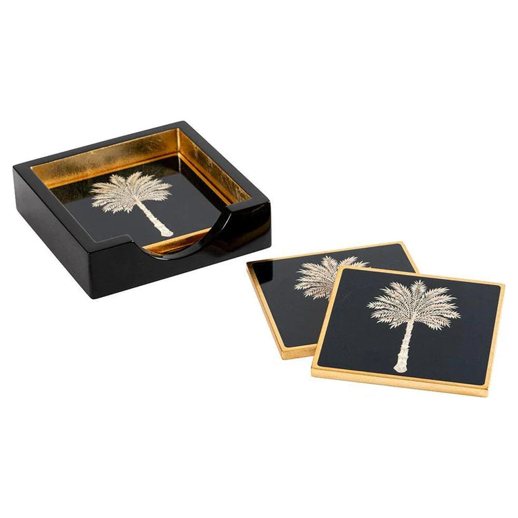 Coaster Set of Four - Grand Palms Black