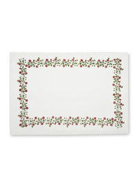 Set of Four Placemat & Napkin Rose Bush Red