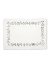 Set of Four Placemat & Napkin Grey Rose Bush