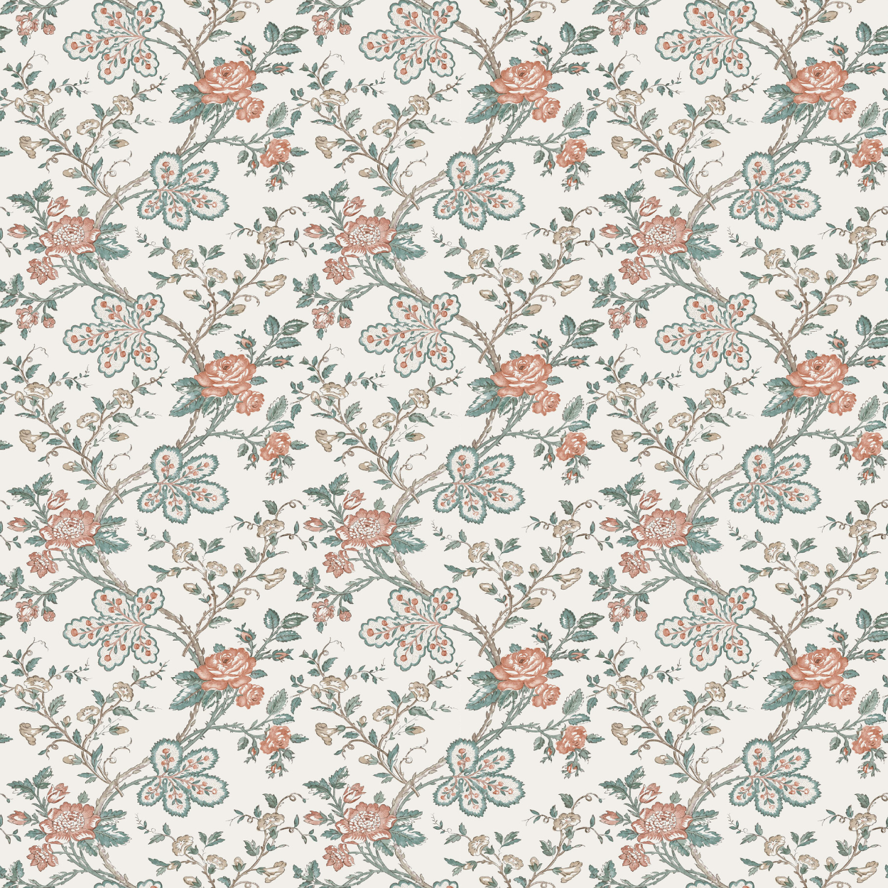 Dauphine Genevieve Teal/Coral/Ivory NCF4621-01