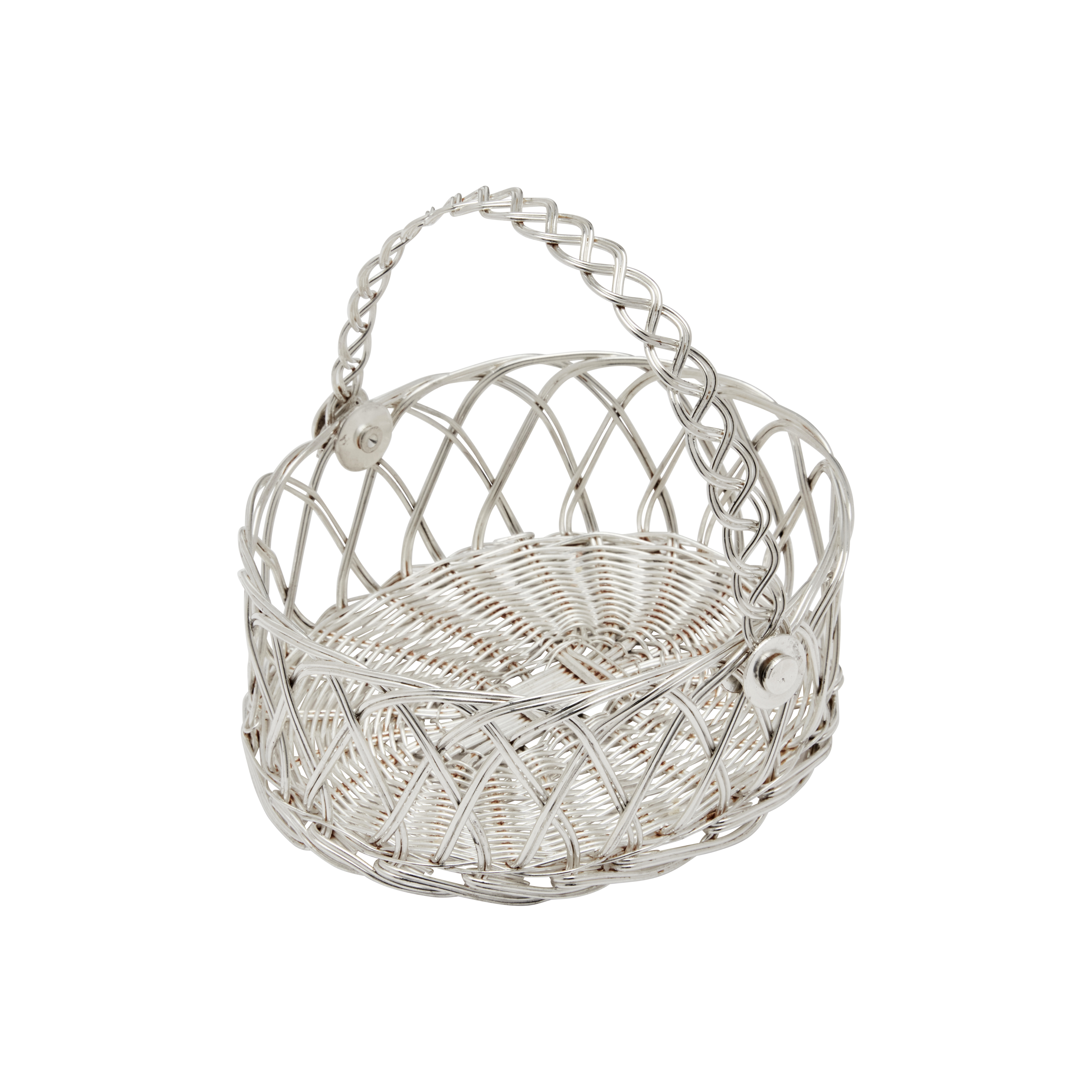 Antique Wirework Basket Silver Plated c.1940