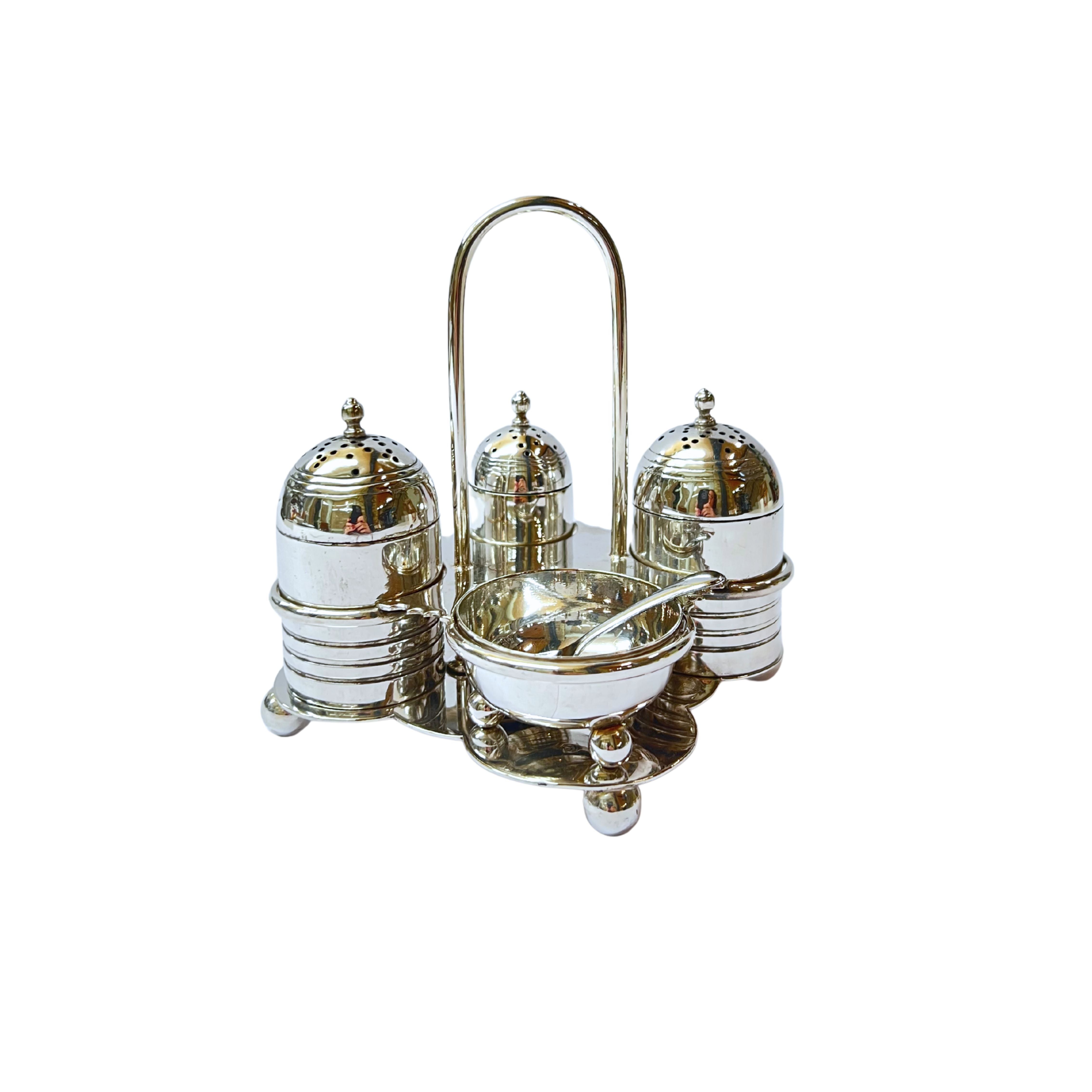 Antique Cruet Set Silver Plated c.1920