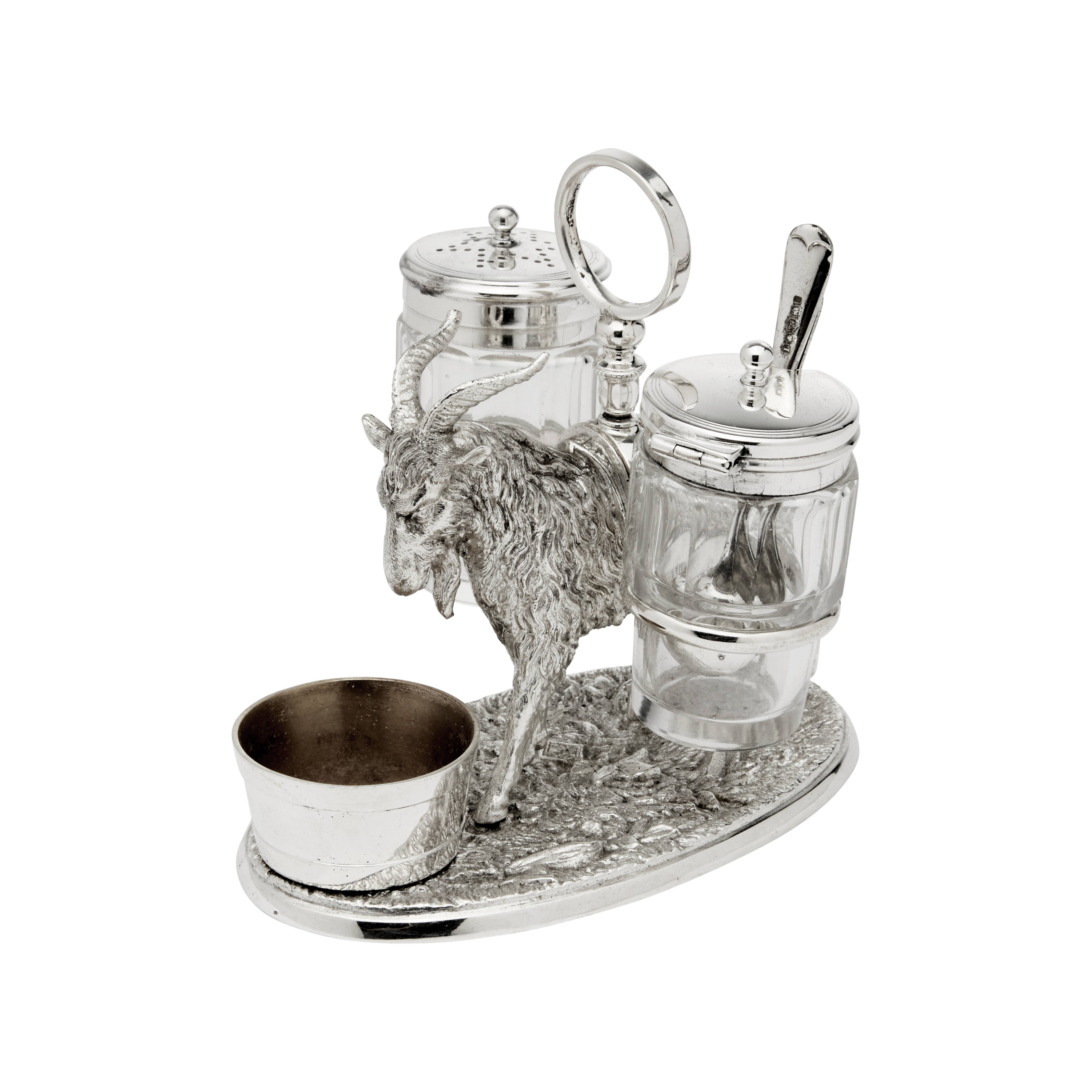 Antique Goat with Star Cruet Silver Plated