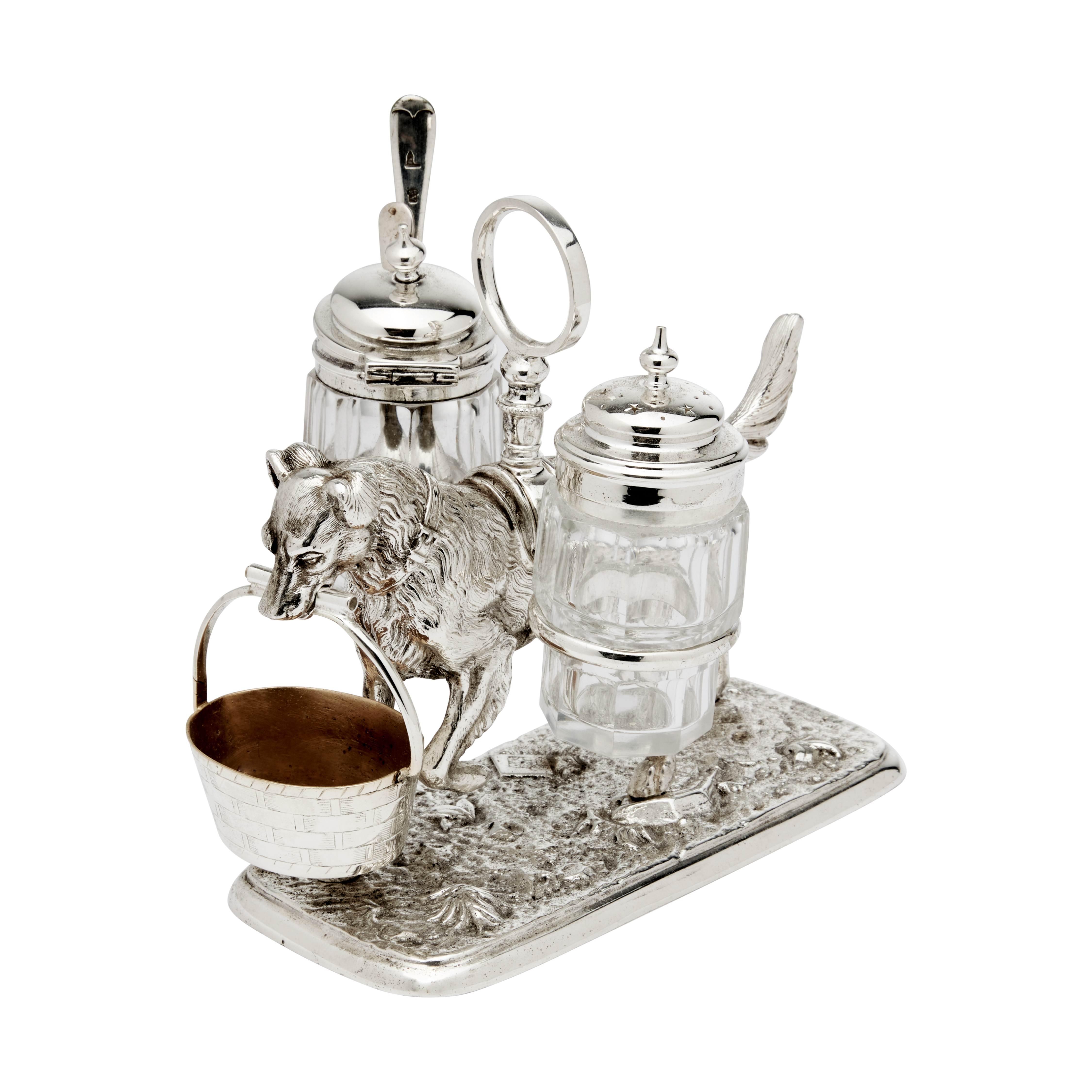 Antique Dog Cruet Silver Plated