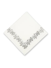 Set of Four Placemat & Napkin Grey Rose Bush