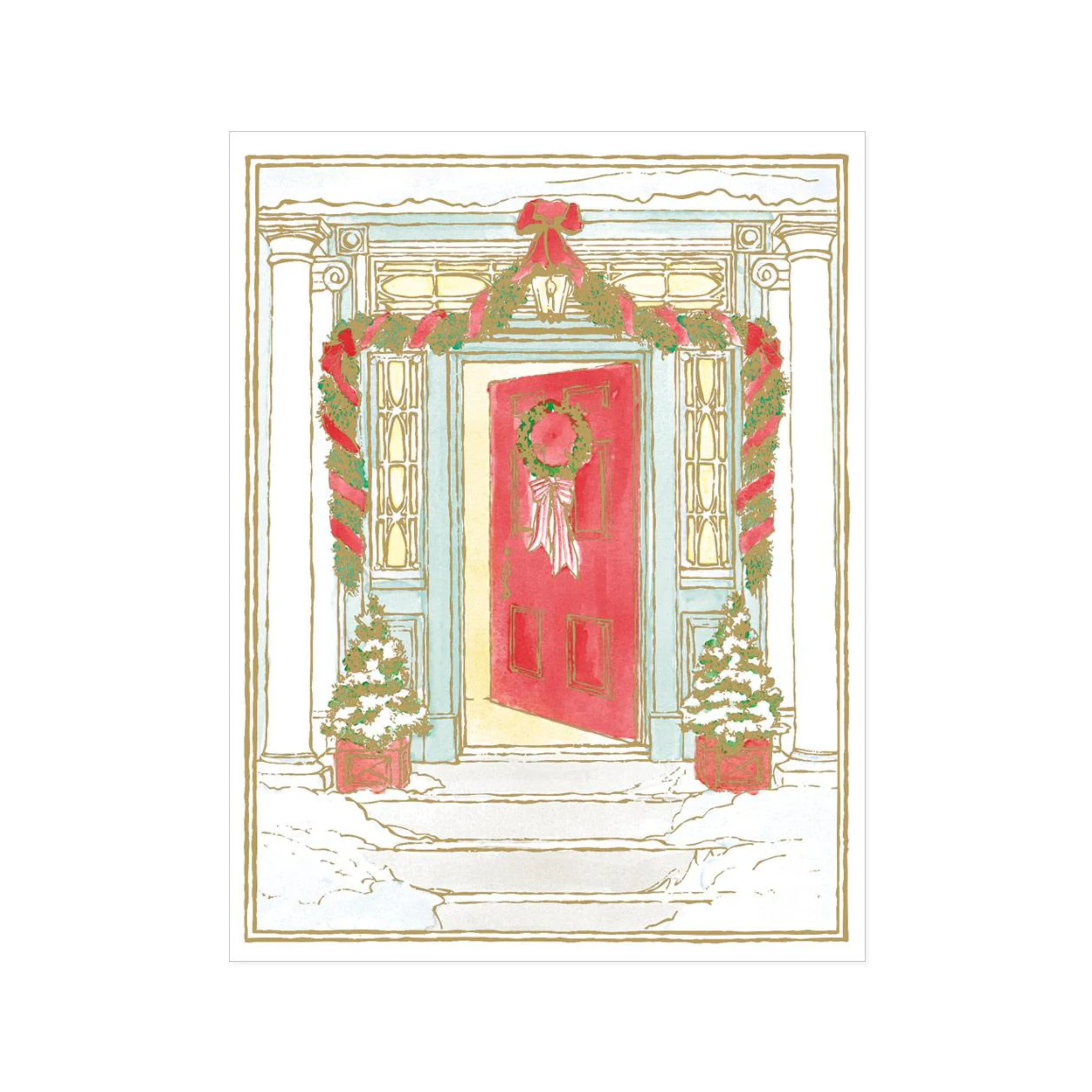 Embossed Christmas Card Open Door