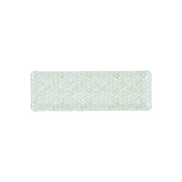 Nina Campbell Fabric Tray Oblong Basketweave Green against a white background