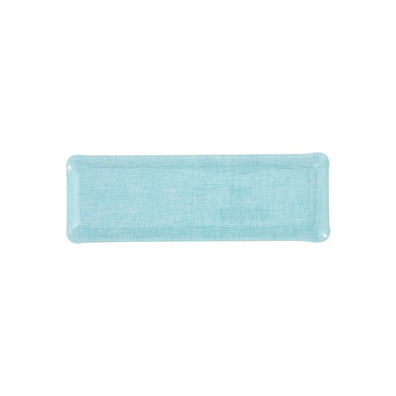 Nina Campbell Fabric Tray Oblong Aquamarine against a white background