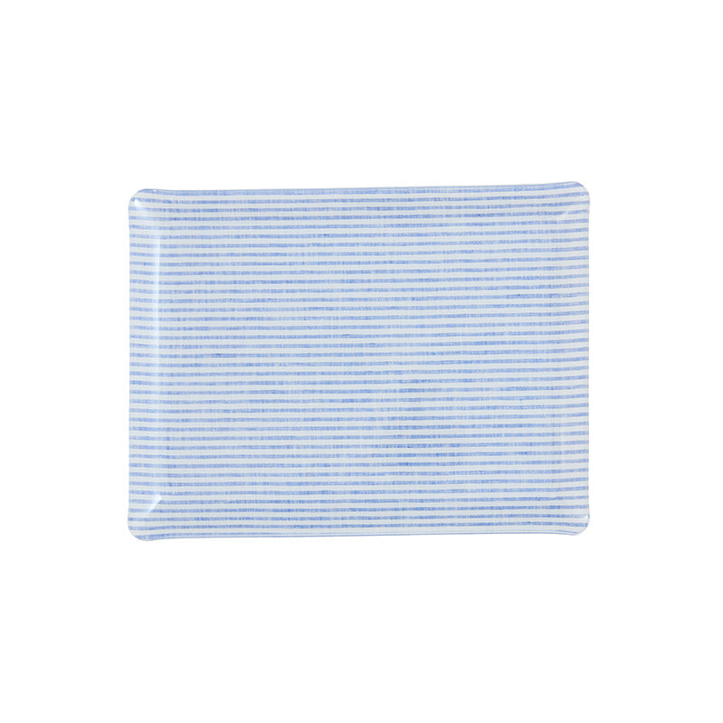Nina Campbell Fabric Tray Medium - Stripe Blue and White against a white background