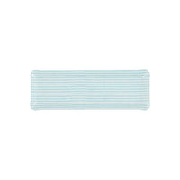 Nina Campbell Fabric Tray Oblong Stripe Aqua and White against a white background