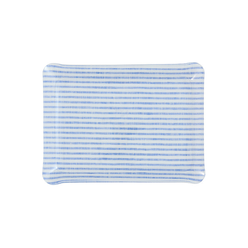 Nina Campbell Fabric Tray Small - Stripe Blue and White