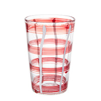 Nina Campbell Large Tumbler White/Red Stripes against a white background