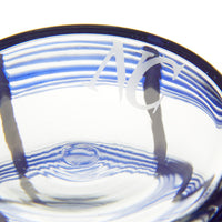 Nina Campbell Large Tumbler White/Blue Stripes labeling close up