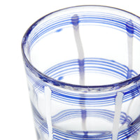 Nina Campbell Large Tumbler White/Blue Stripes close up rim