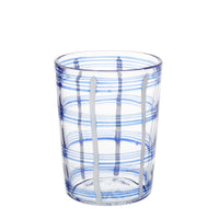 Nina Campbell Small Tumbler White/Blue Stripe against a white background