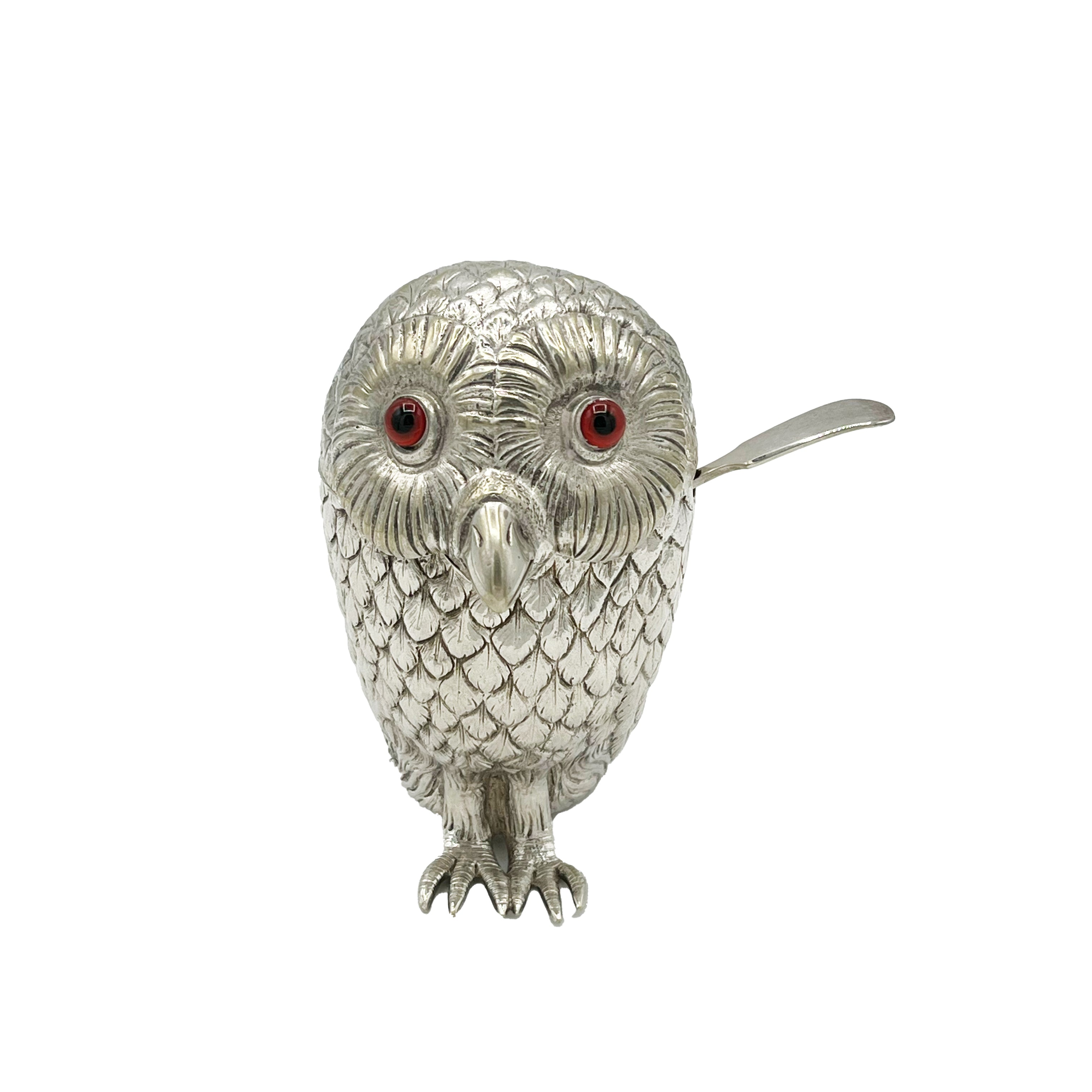 Antique Silver Owl Mustard Pot c.1920