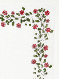 Set of Four Placemat & Napkin Rose Bush Red
