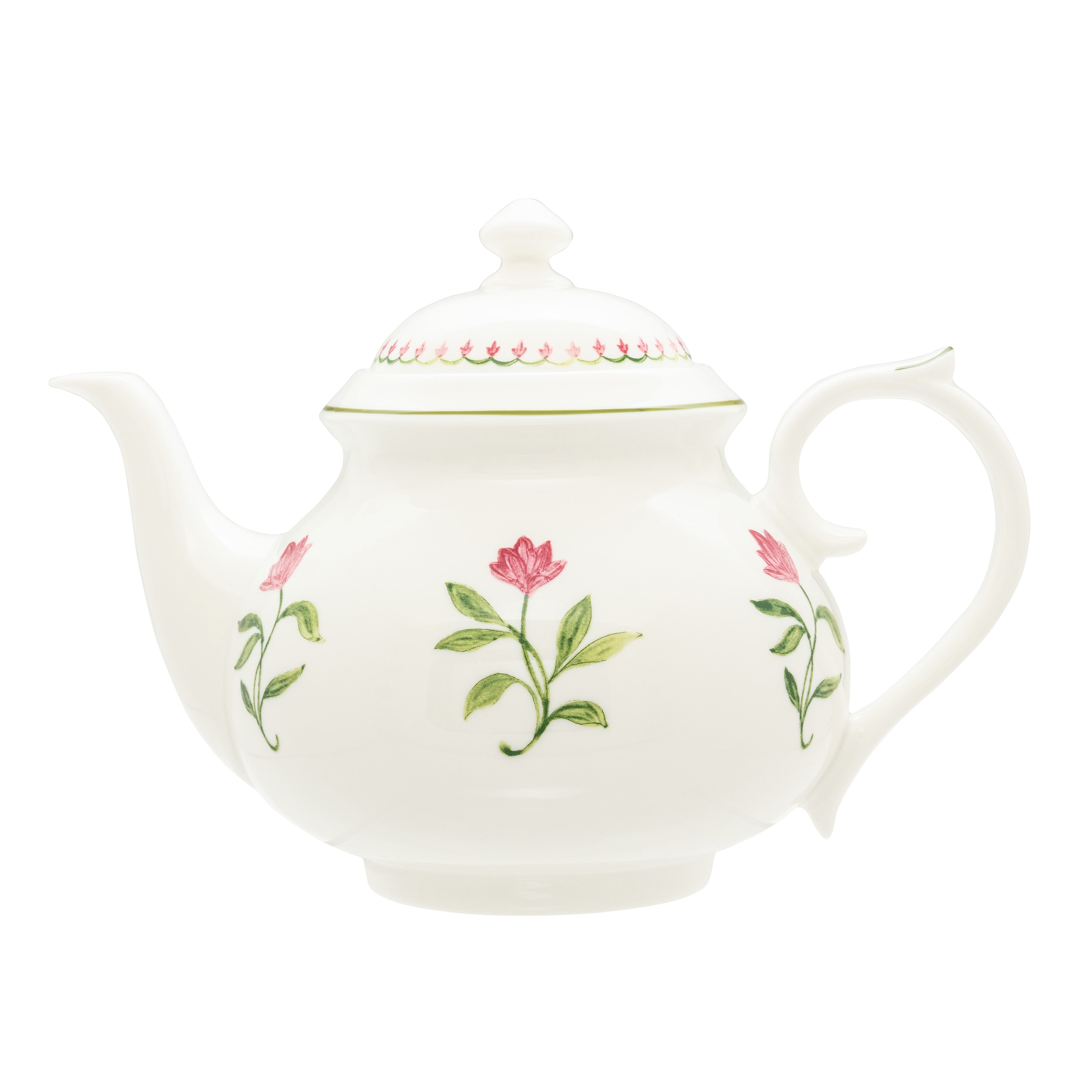 Nina Campbell Marguerite Pink Teapot On white background
