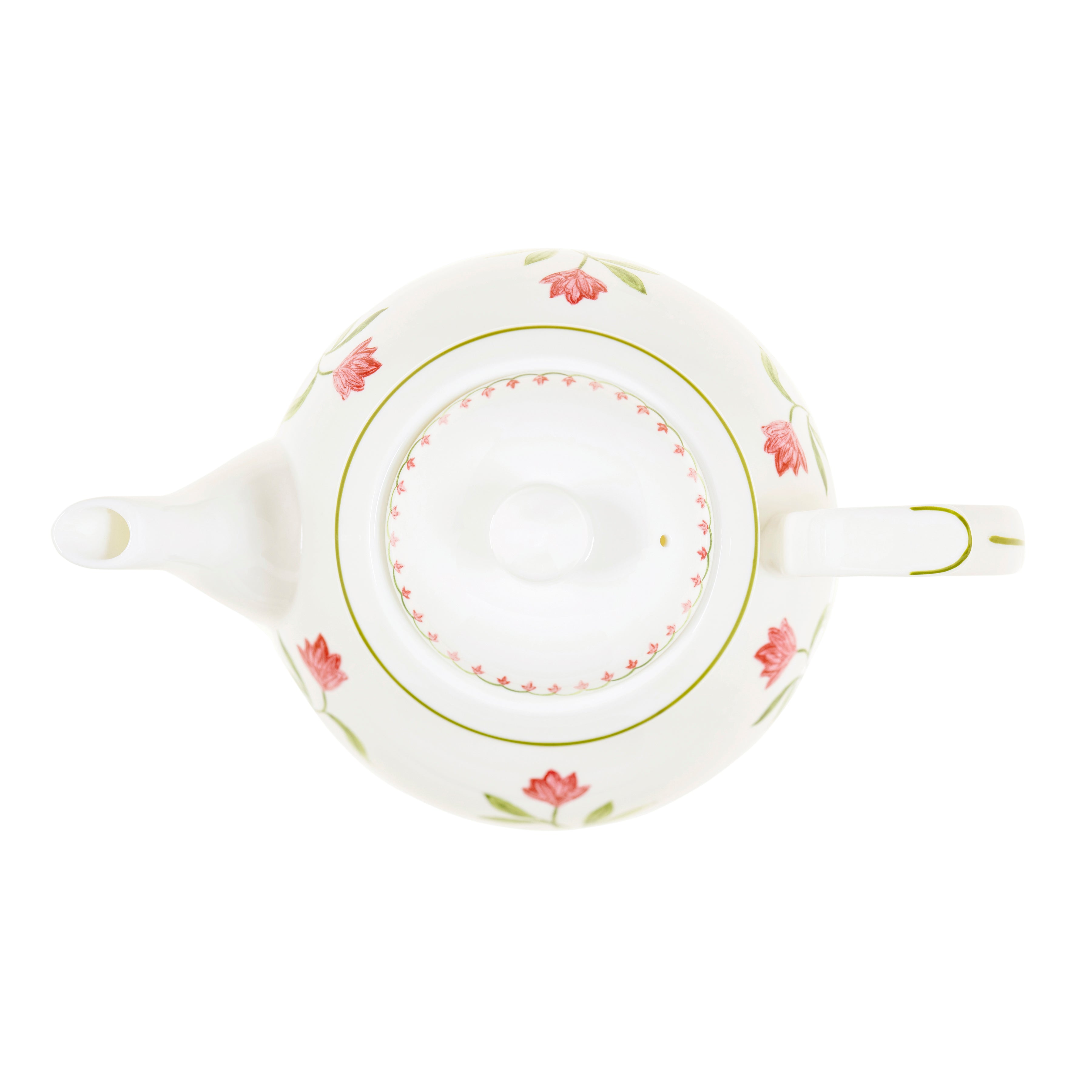Nina Campbell Marguerite Pink Teapot On white background