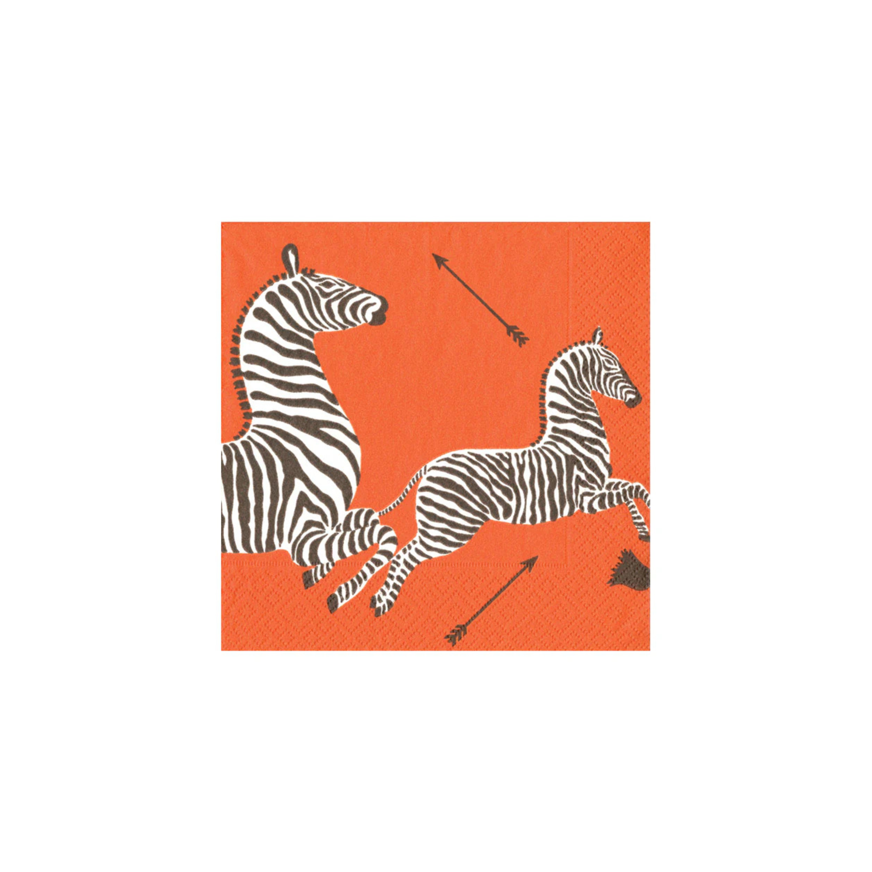 Cocktail Napkin Orange Zebra