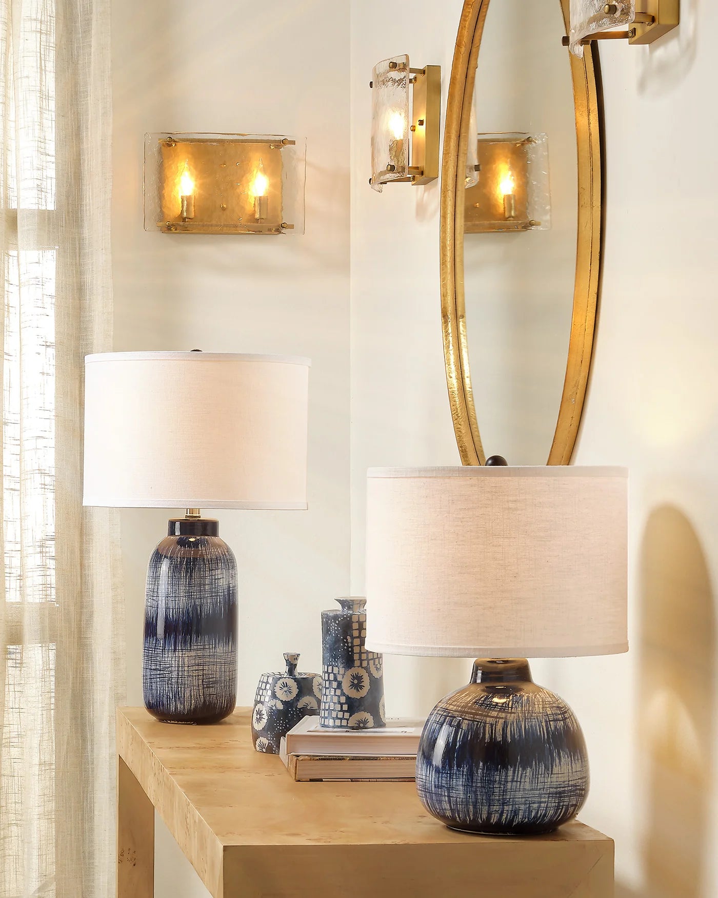 Batik Table Lamp Large Blue