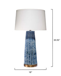 Pleated Table Lamp Blue