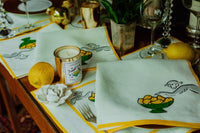Set of Four Placemat & Napkin Yellow Monkey