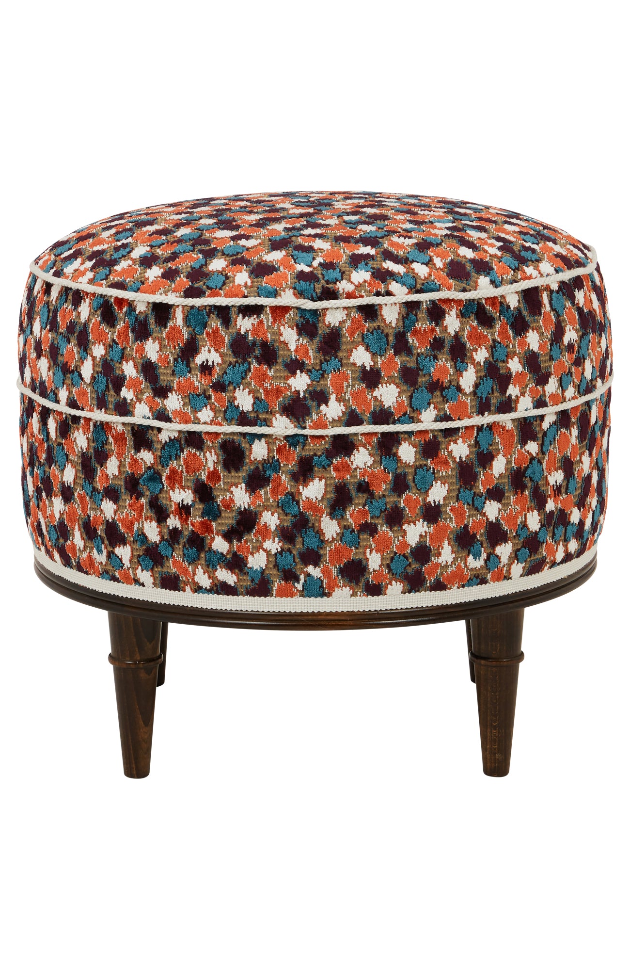 Alice Stool in Orford Peacock/Coral/Aubergine