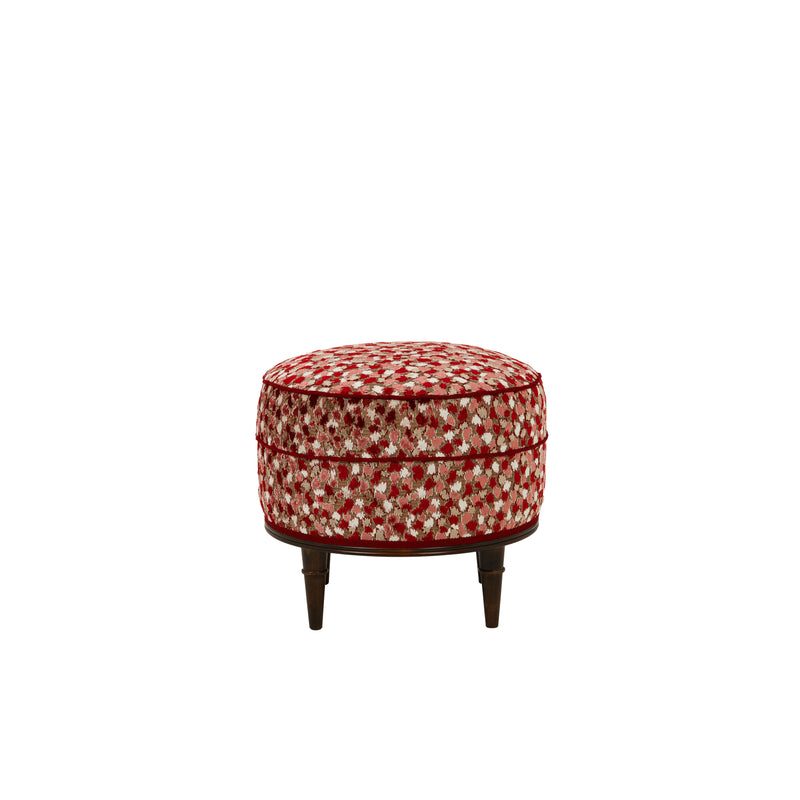Nina Campbell Alice Stool Orford Red/Rose/Taupe