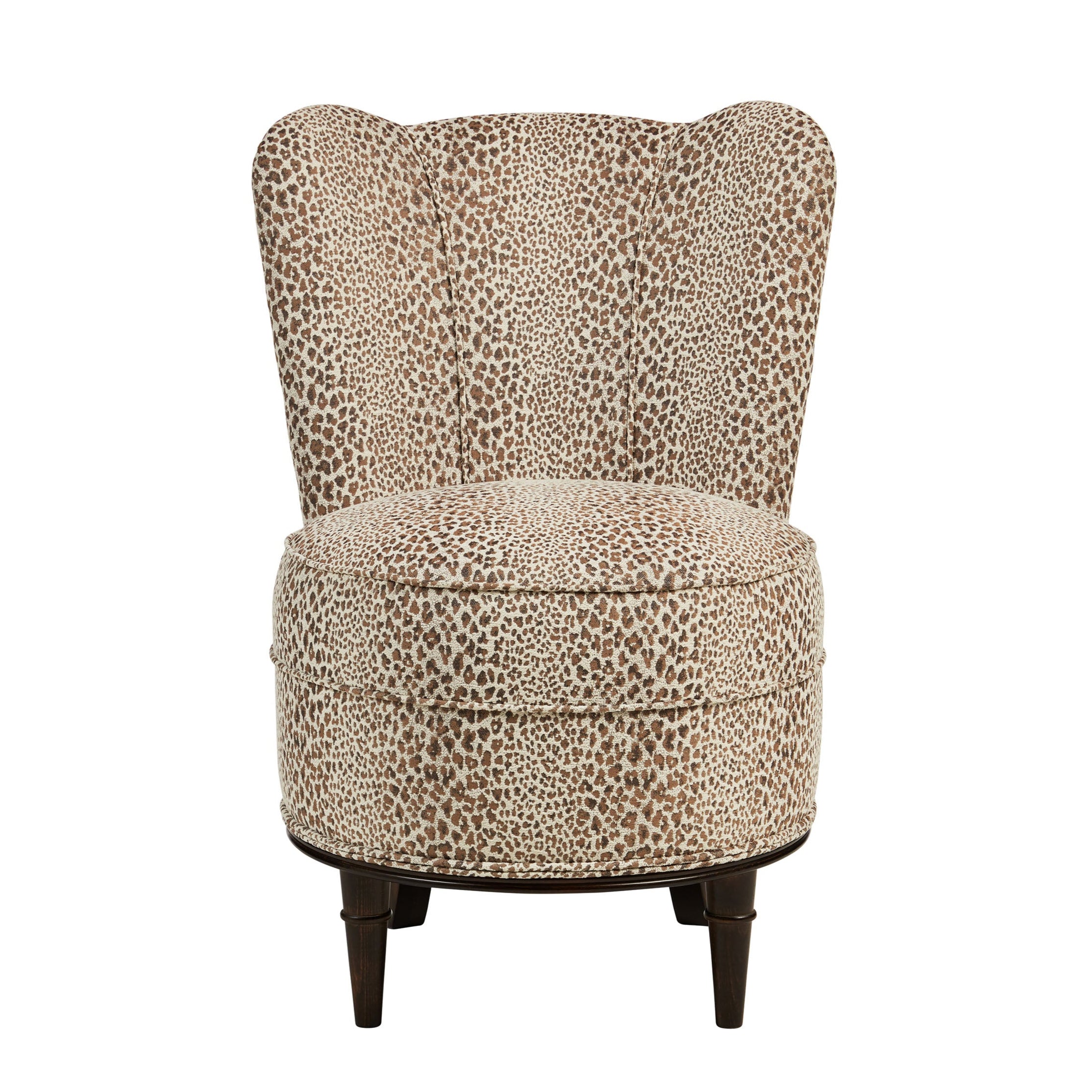Nina Campbell Alice Chair in Bagatelle Weave Walnut/Ivory against white background