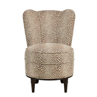 Nina Campbell Alice Chair in Bagatelle Weave Walnut/Ivory against white background