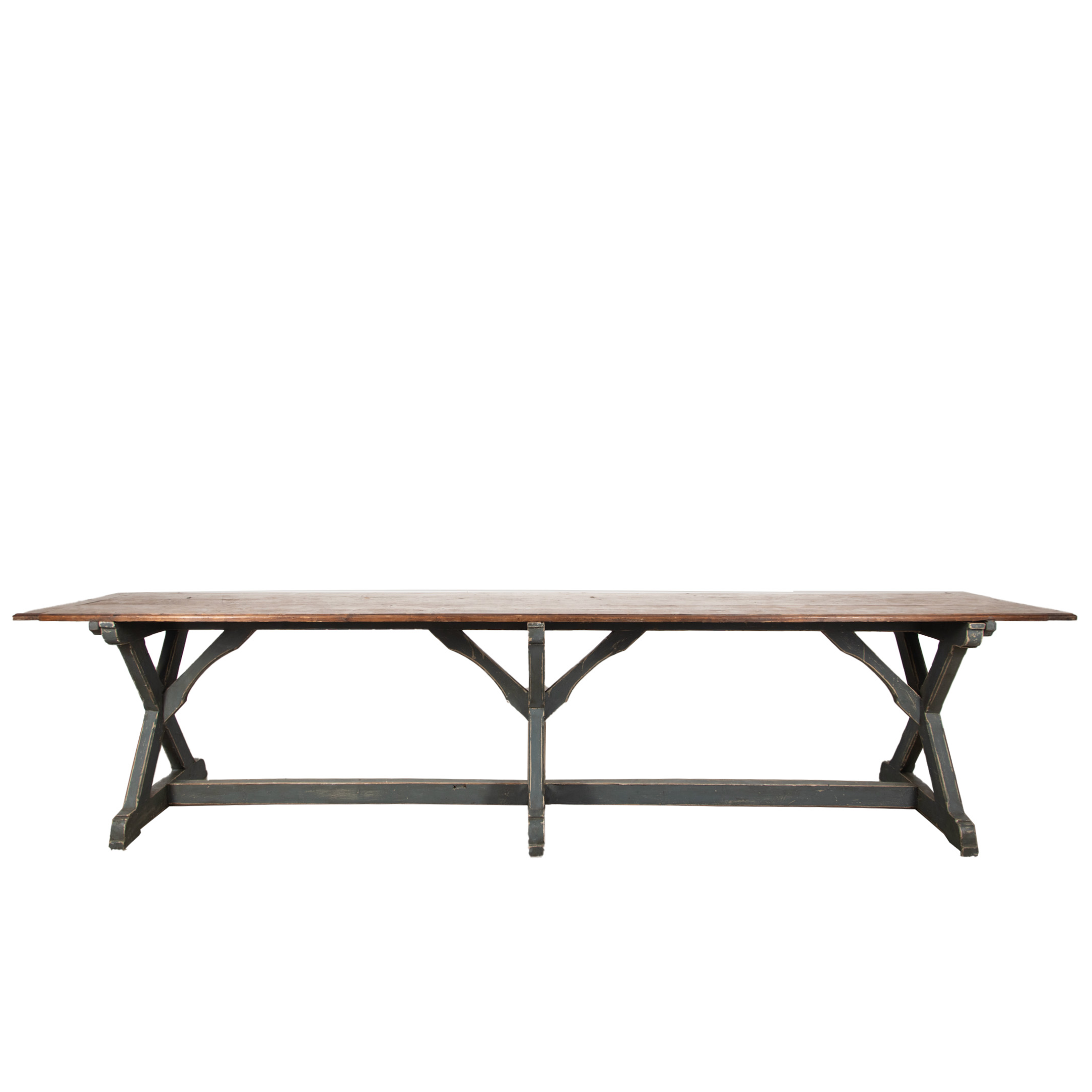 Nina Campbell Antique Large X-Frame Table 20th Century against a white background