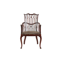 Nina Campbell Archie chair in wood stain on white background