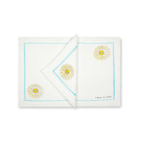 Set of Four Placemat & Napkin Smirking Sun