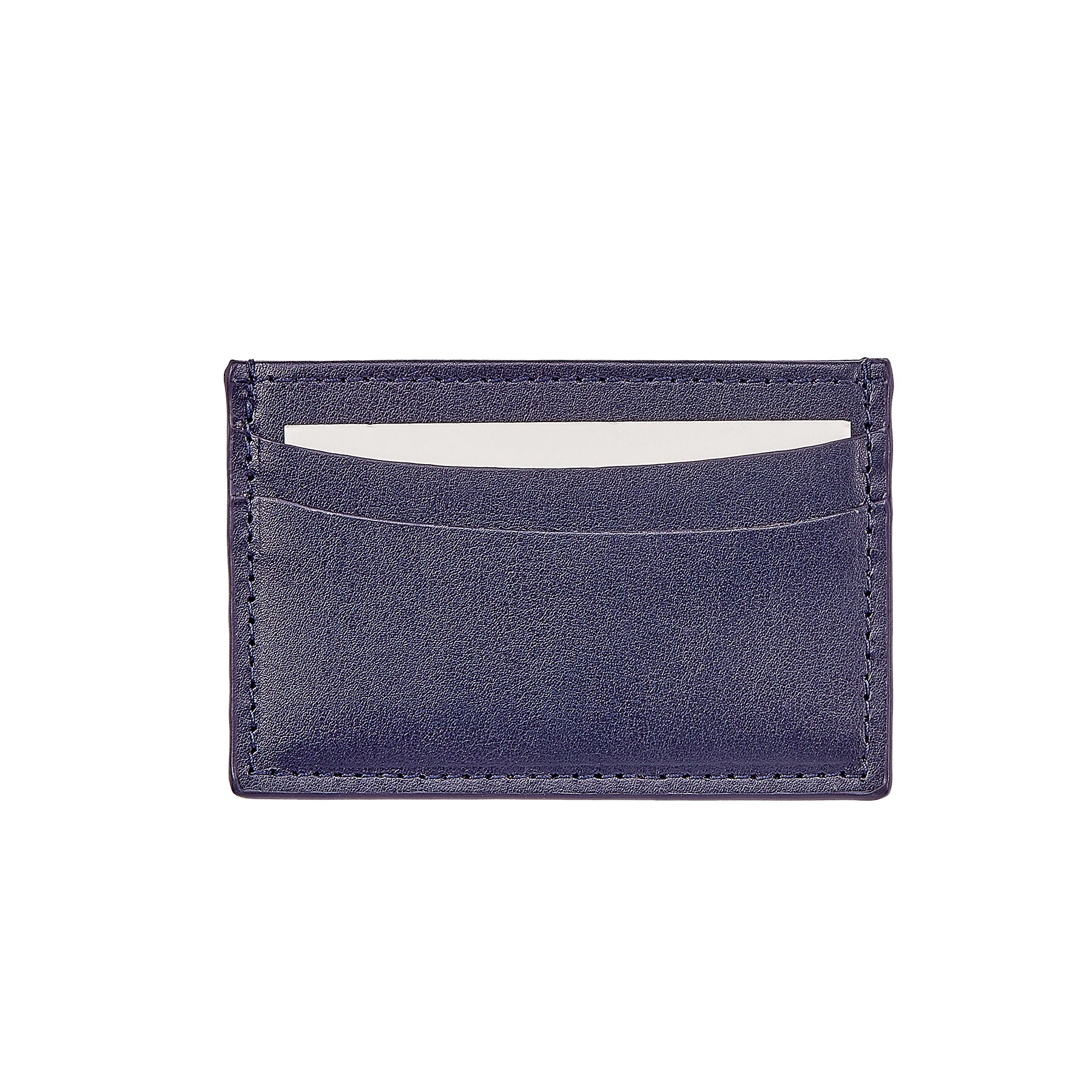 Slim Card Case Navy Leather