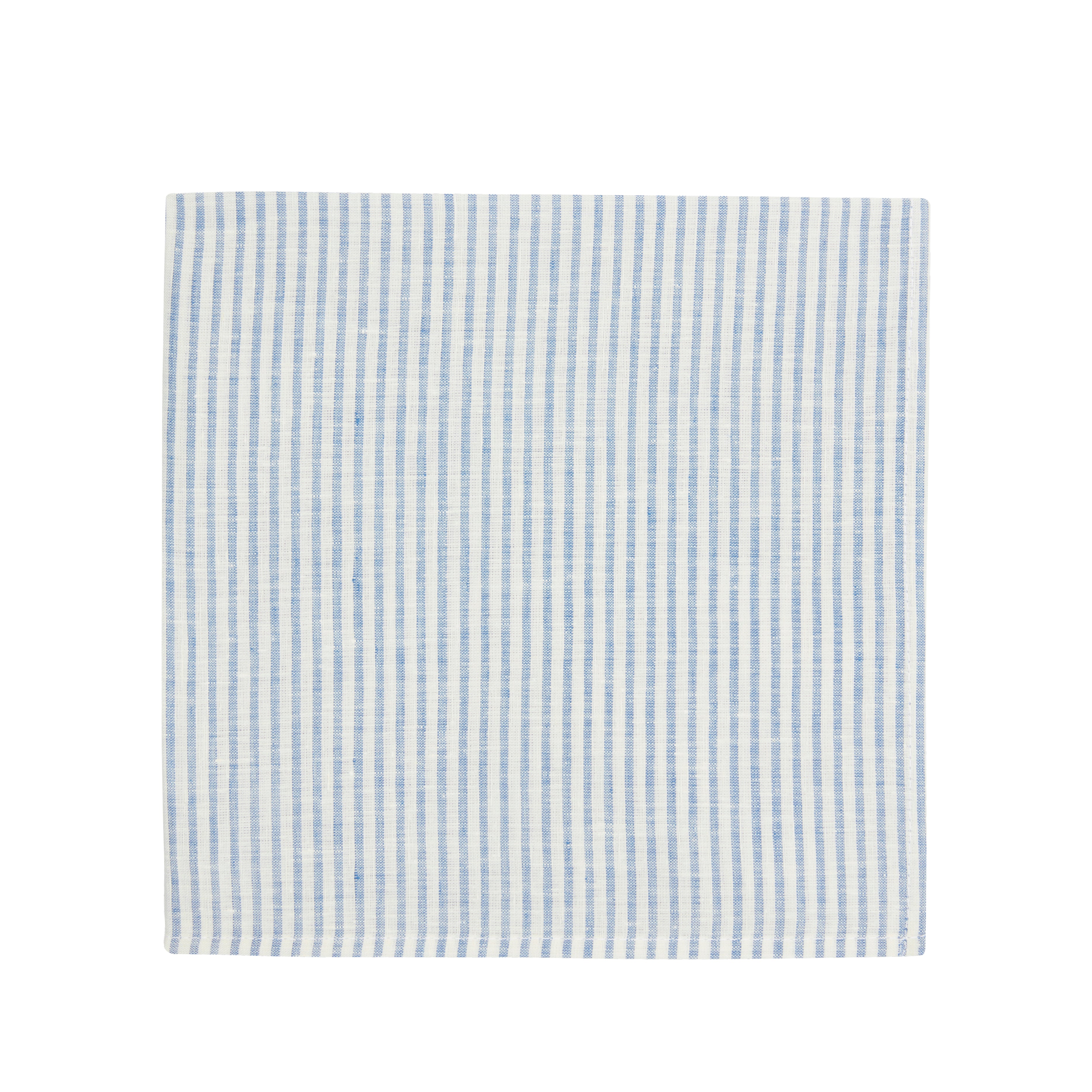 Nina Campbell Stripe Napkin Blue/White against a white background