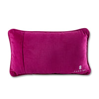 Nina Campbell Needlepoint Cushion Both Be Wrong back side against a white background