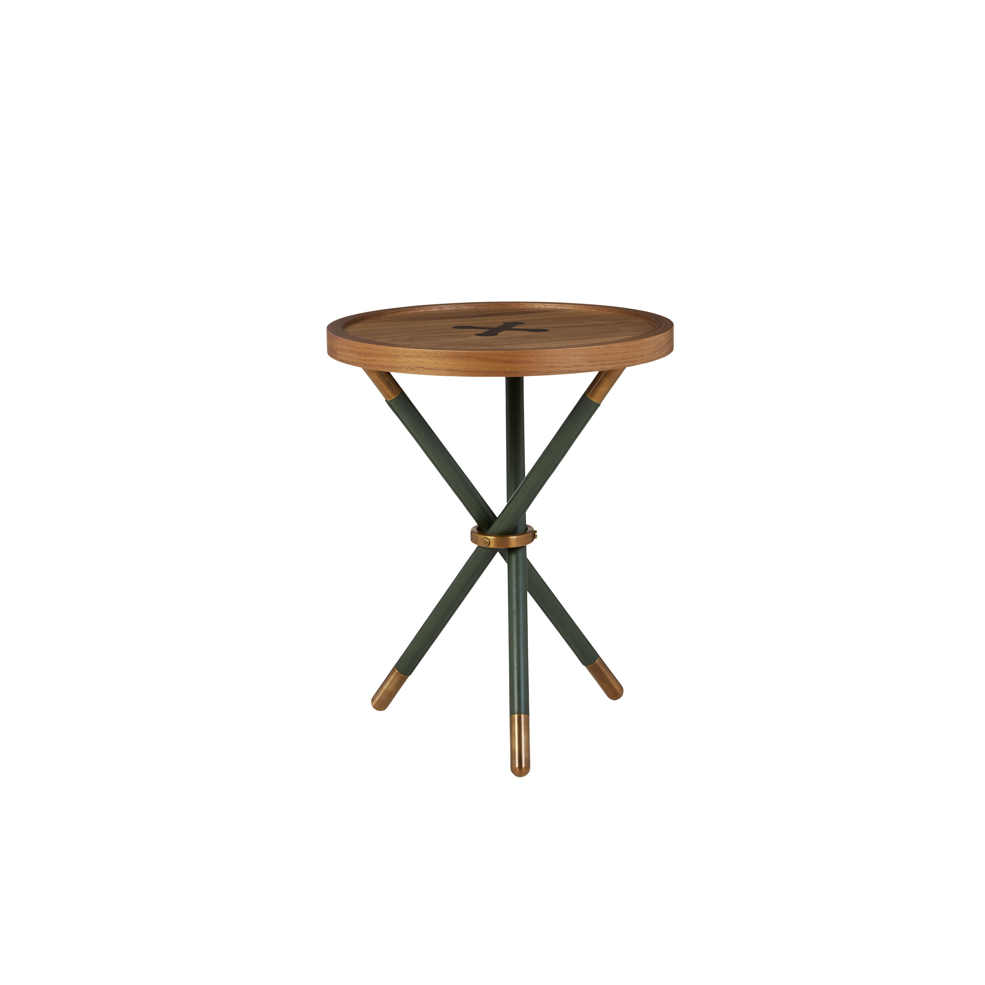 Nina Campbell Button Table in green against a white background