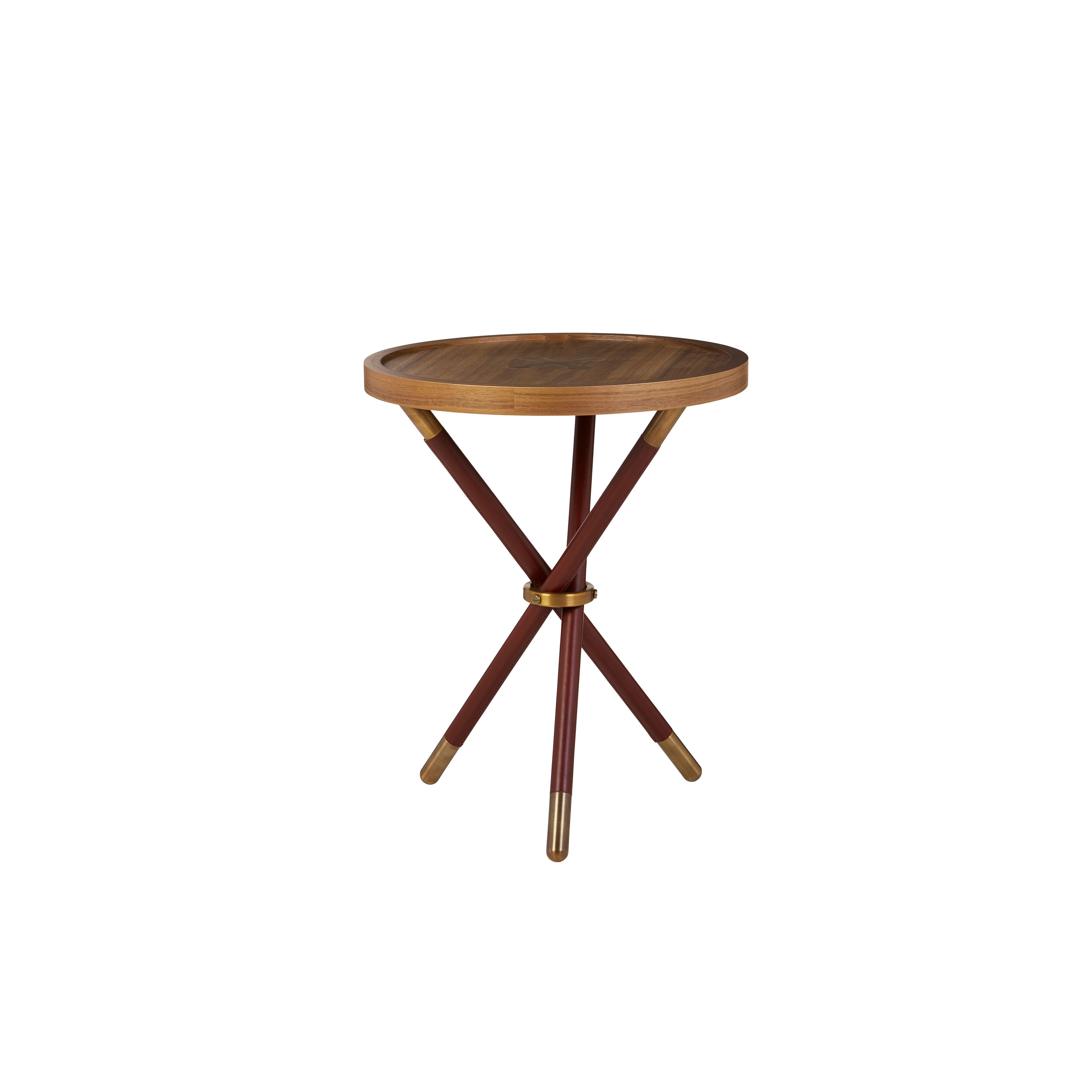 Nina Campbell Button Table in merlot against a white background