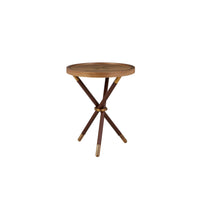 Nina Campbell Button Table in chestnut against white background
