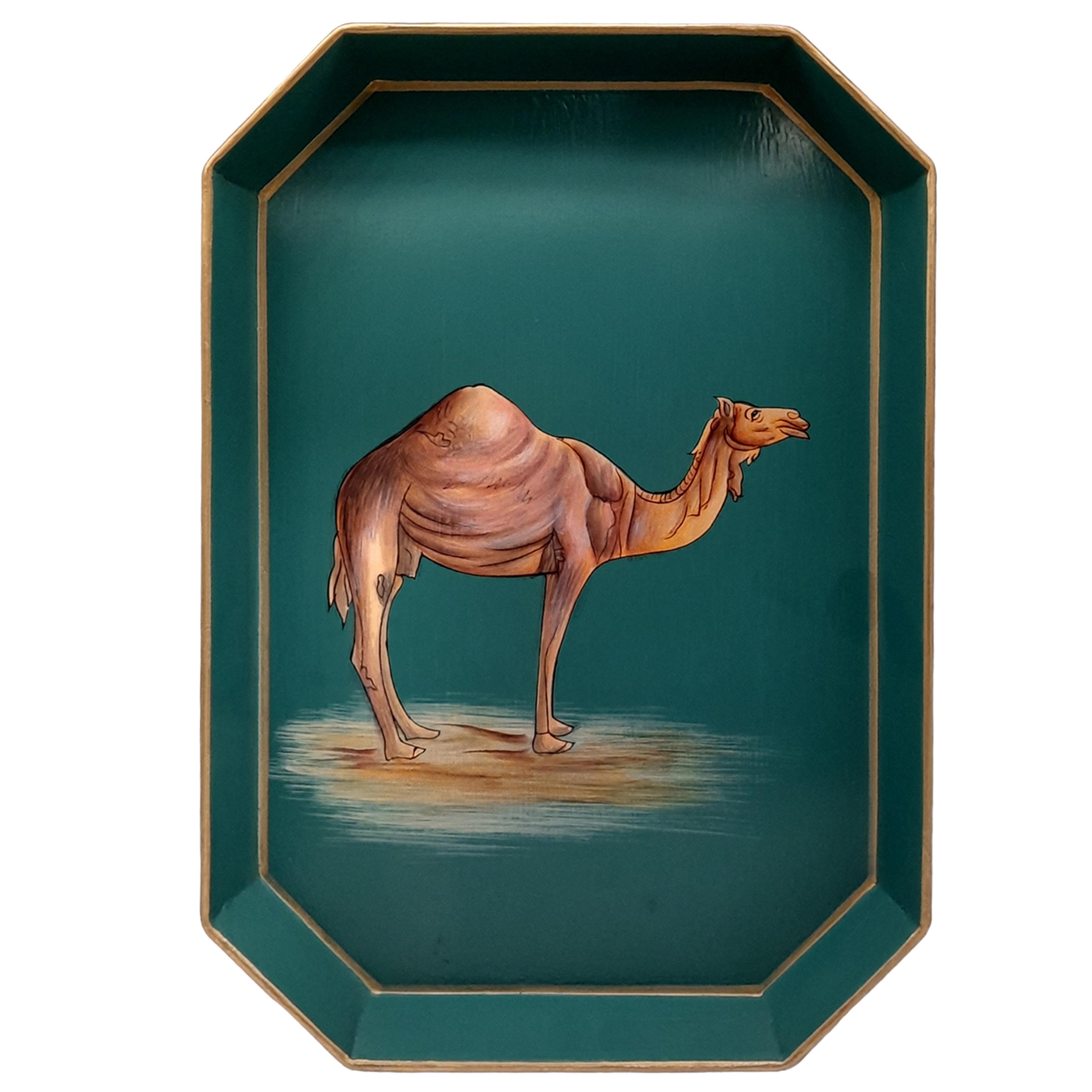 Iron Tray Hexagon - Camel 43X40cm