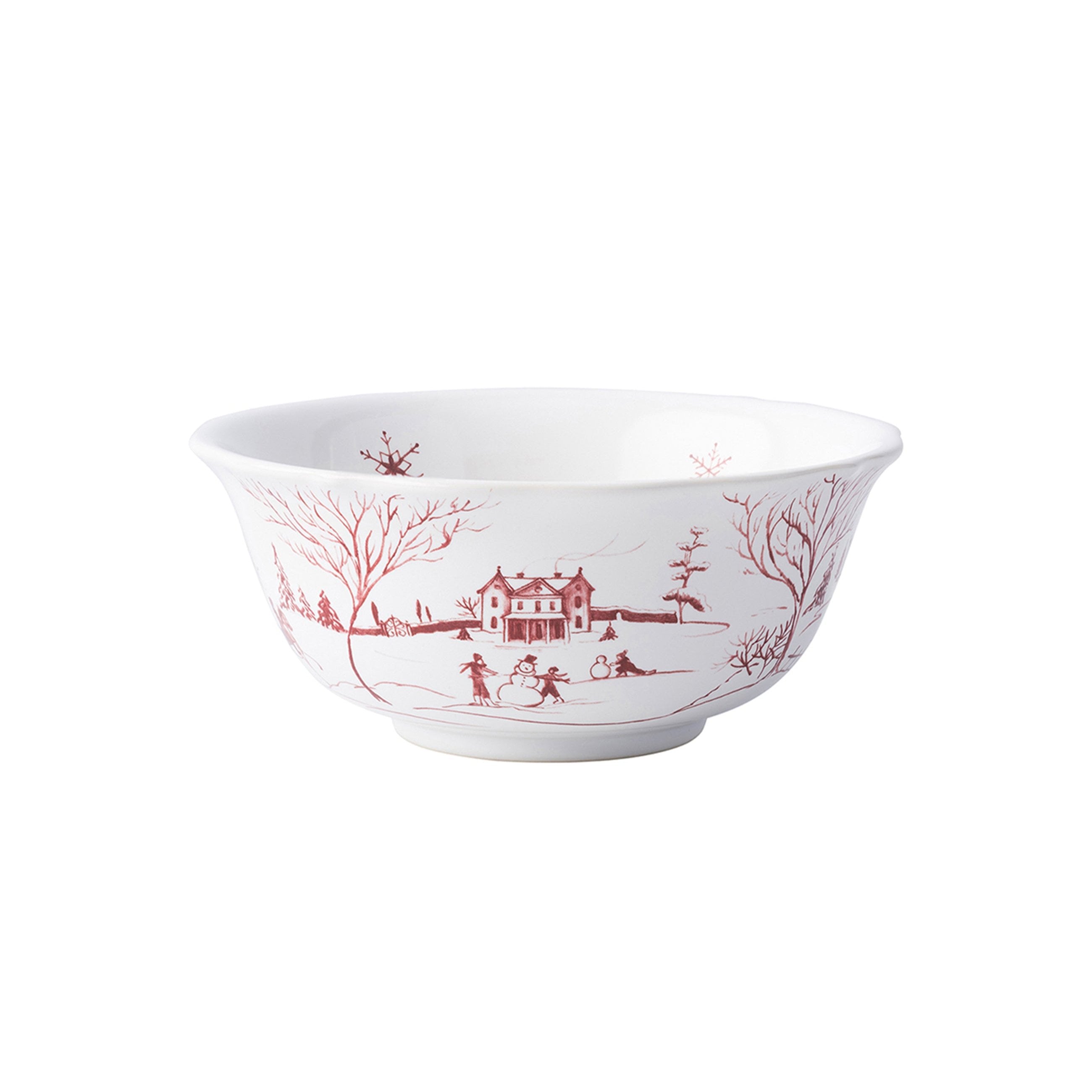 Country Estate Winter Frolic Cereal Bowl Ruby