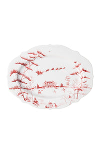 Country Estate Winter Frolic Serving Platter Ruby