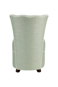 Nina Campbell Coco Dressing Table Chair in blue colette against a white background back shot