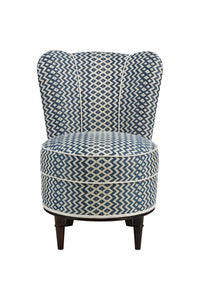 Nina Campbell Alice Chair in patchinko fabric against a white background
