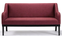 Nina Campbell Chopin Bench in red fabric against a white background